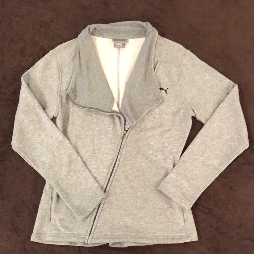 Grey Puma zip up sweatshirt